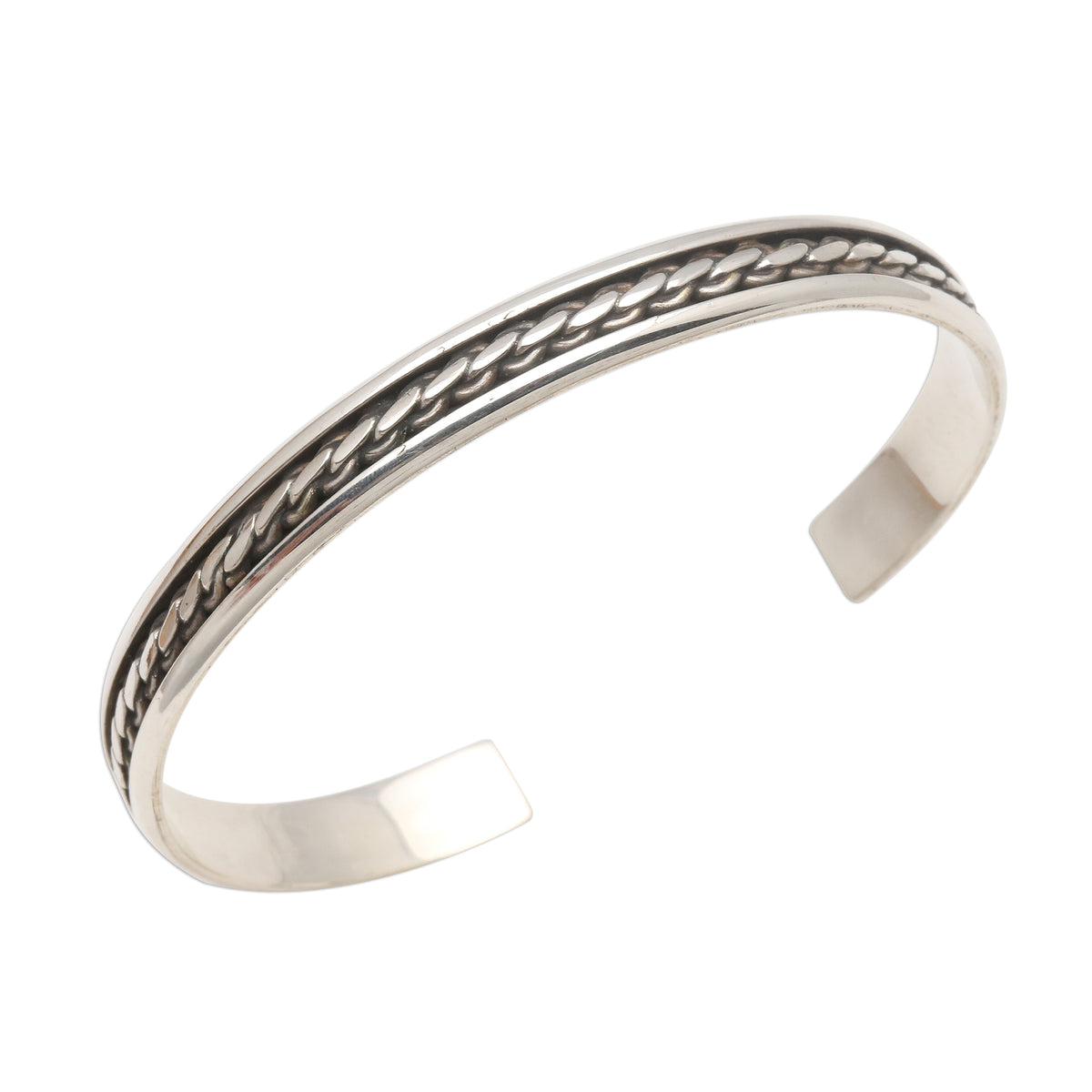 Sleek Hand Crafted Sterling Silver Cuff Bracelet - Measure by Measure