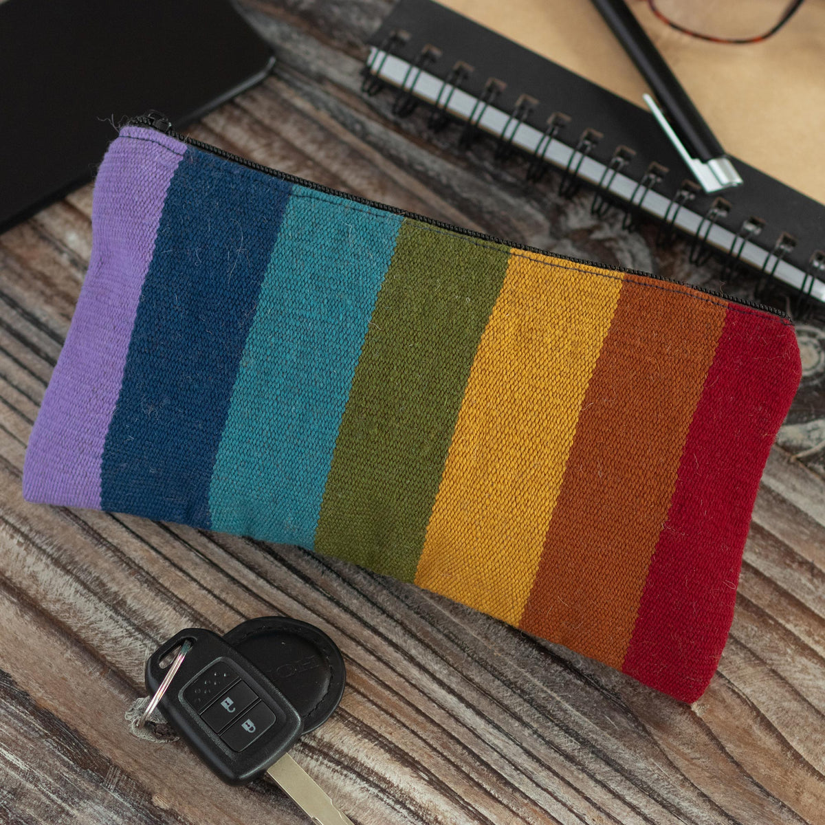 Peruvian Rainbow - Handloomed Multicolored Wool Clutch