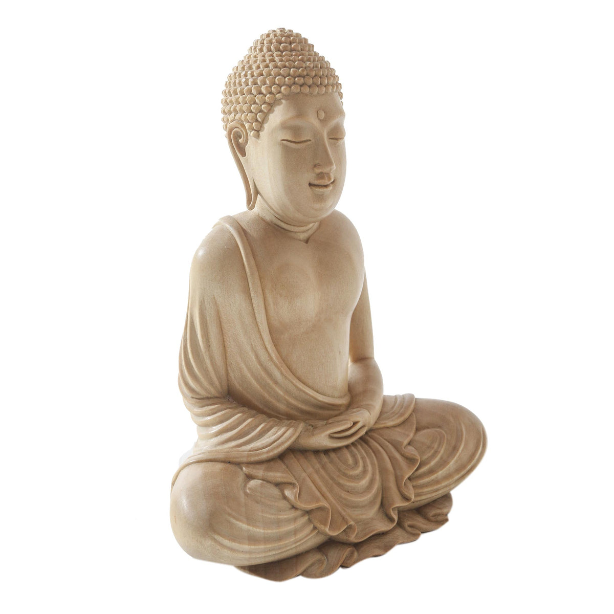 Buddha Affirms - a Handmade Crocodile Wood Buddha Sculpture