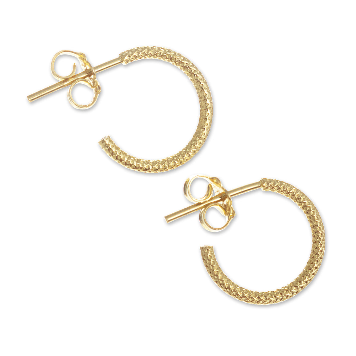 Stunning Pair of Earrings - the Textured Gold-Plated Earrings
