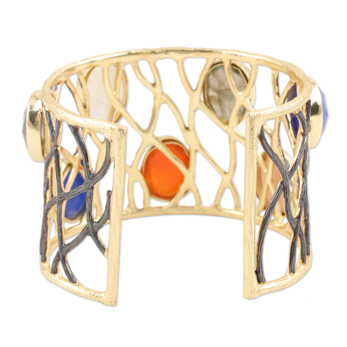 Gold-Plated Rainbow Moonstone and Rose Quartz Bracelet - Color Pop MEXICO