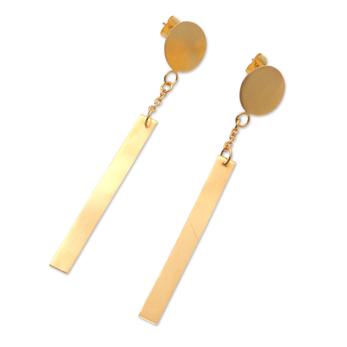 Artisan Crafted Gold-Plated Dangle Earrings