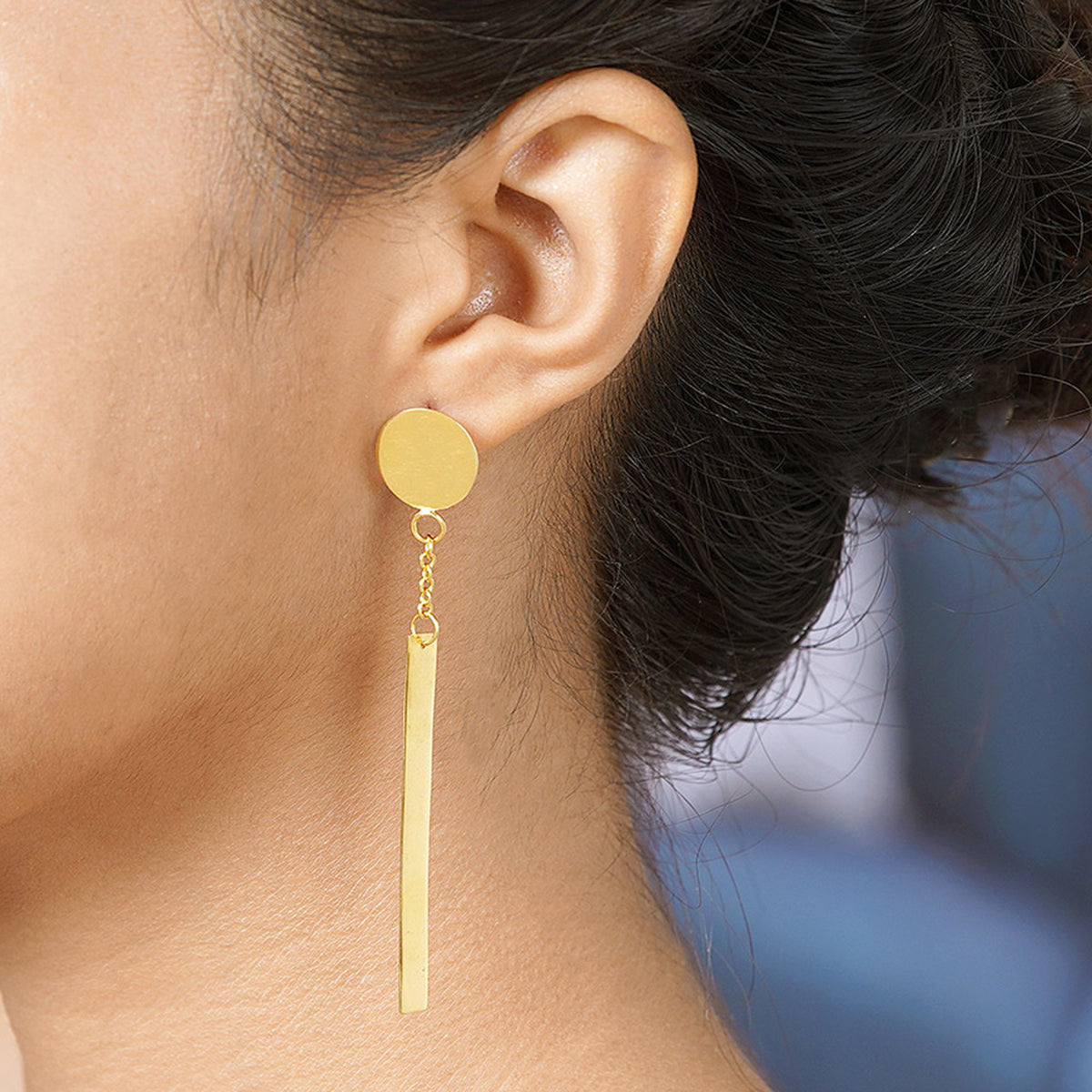 Artisan Crafted Gold-Plated Dangle Earrings