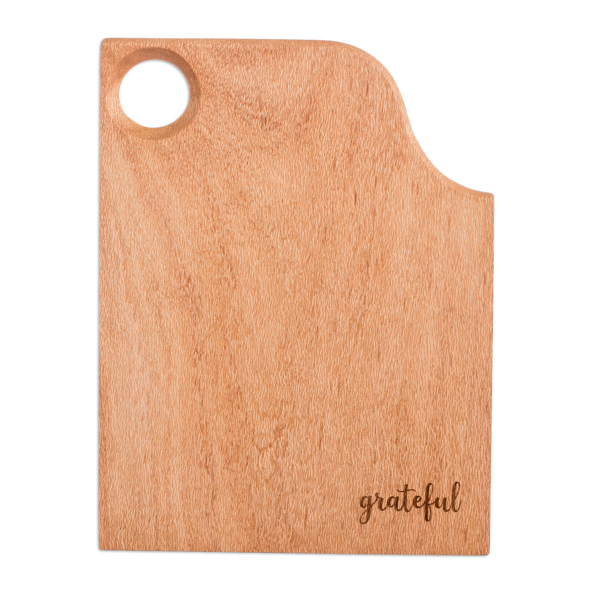 Handcrafted Brown Oak Wood Cutting or Serving Board