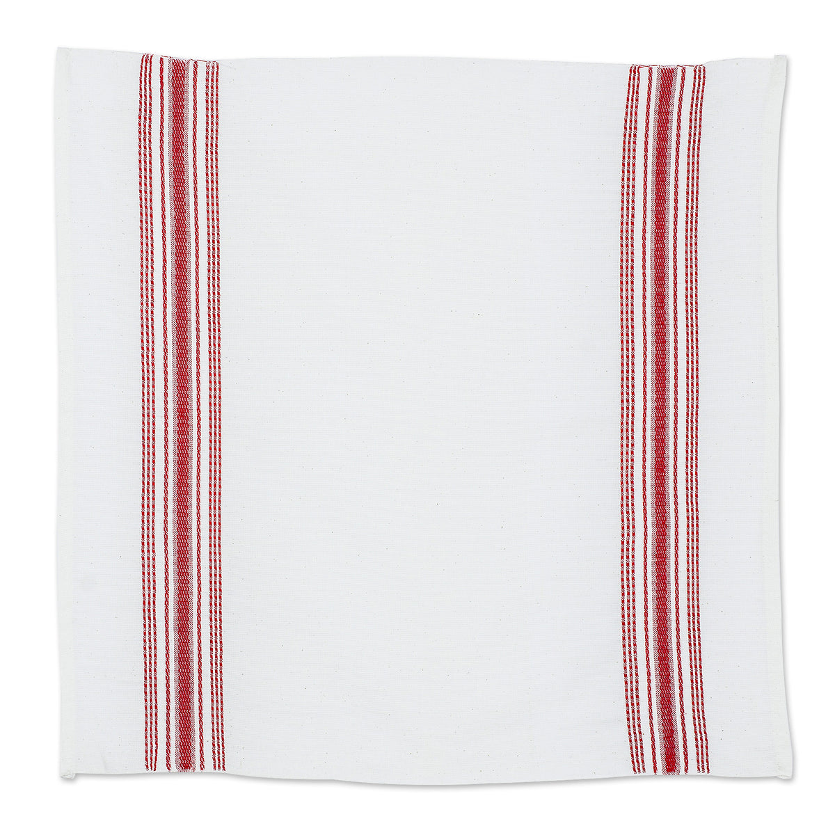 Seasonal Stripes - a Pair of Striped 100% Cotton Napkins in Crimson and White Hues