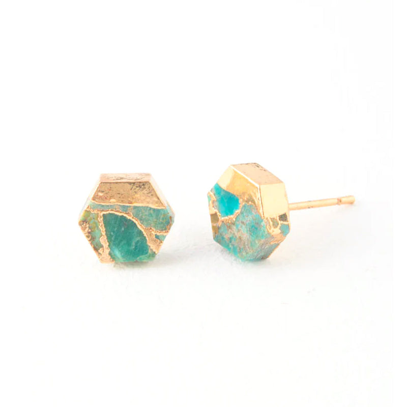 Oasis Turquoise and Gold Studs