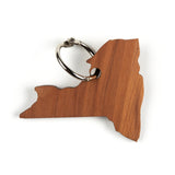 New York State Wood Keychain