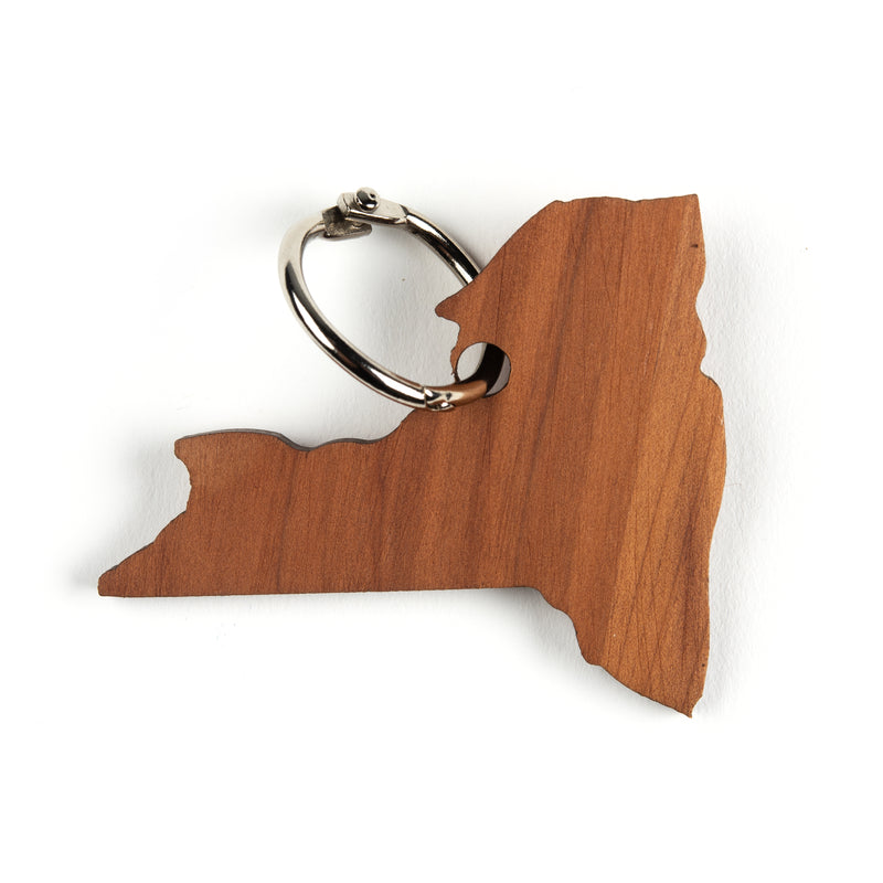 New York State Wood Keychain