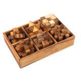 Set of Six Handcrafted Wooden Puzzle Set "Logical Mind"