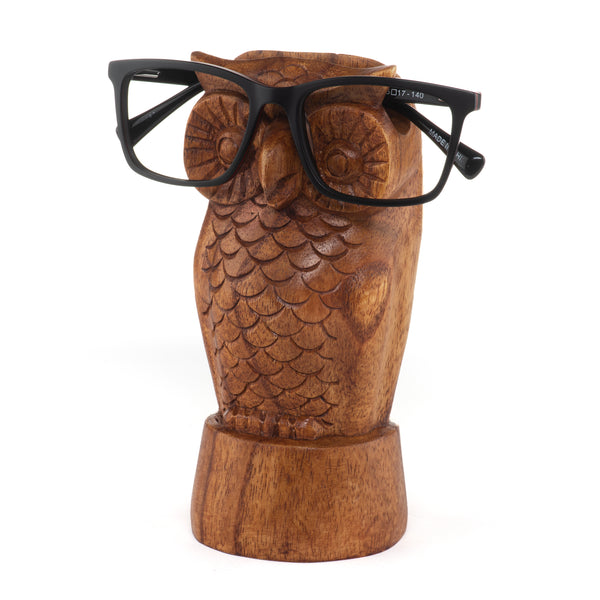 Wise Owl Wood Eyeglasses Holder