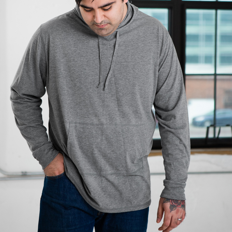 Unisex Eco-Triblend Long Sleeve Hooded Tee