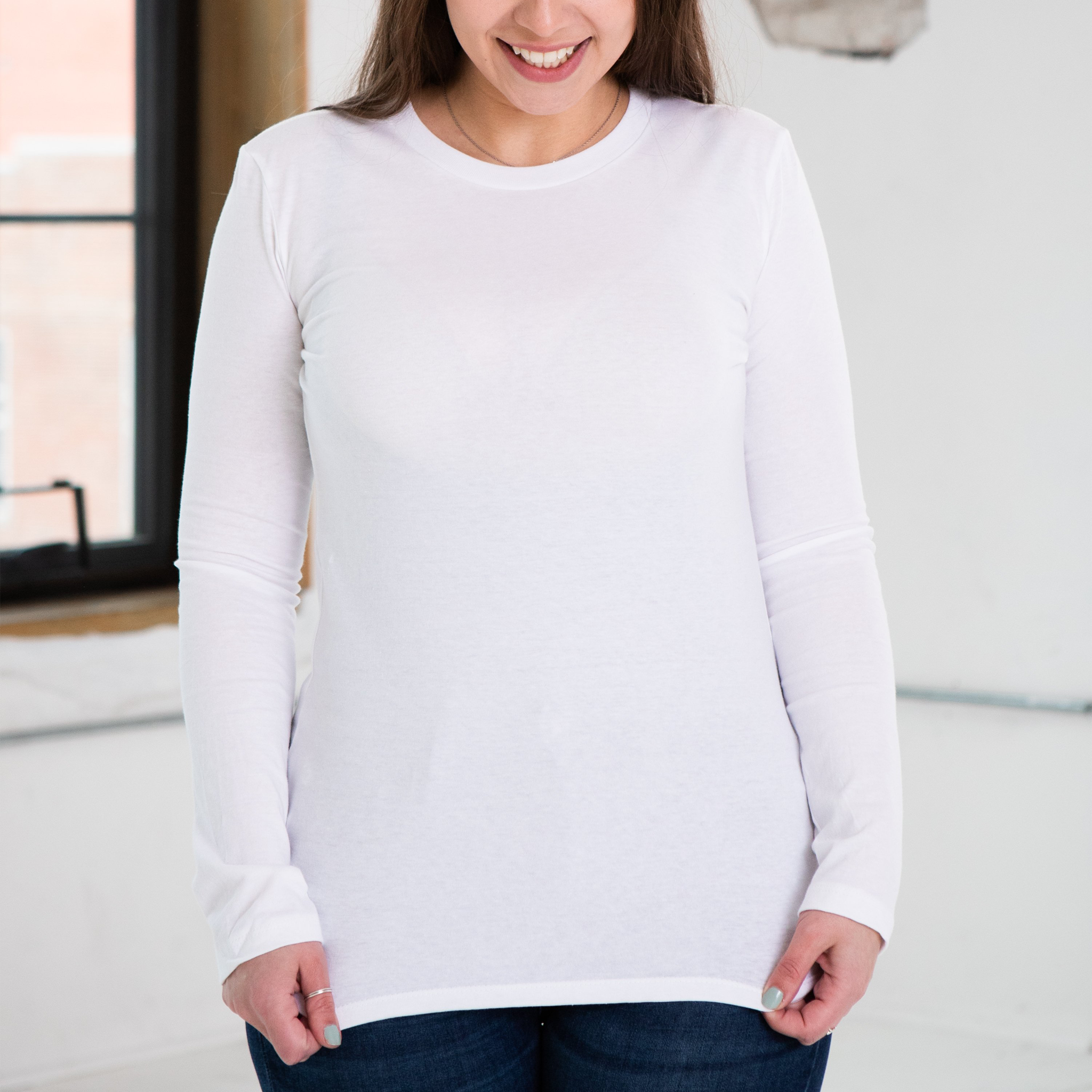 Ladies Premium Cotton Long Sleeve Tee