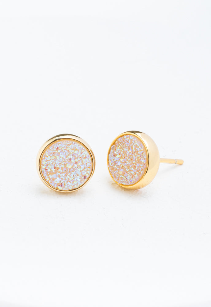 Brittany White Agate Stud Earrings