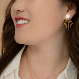 Caroline Mother of Pearl Stud & Fringe Earrings