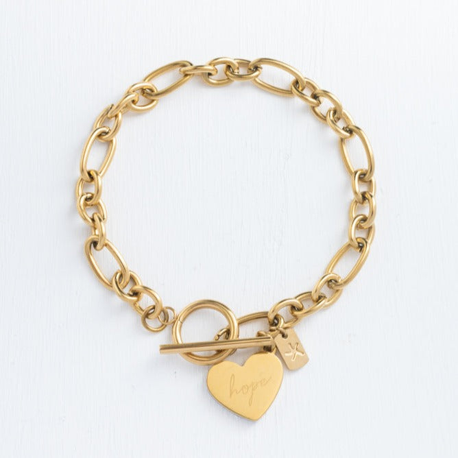 Give Hope Bracelet - showing "Hope" on charm