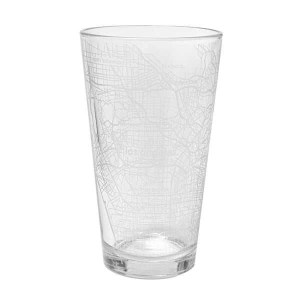 Etched Skyline Wine Glass, City Map Glassware