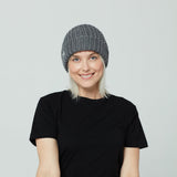 Charcoal beanie on model