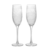 Home Town Map Stemmed Champagne Flute Pair