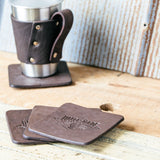 Handmade Leather Coaster Set - Gifts For Good