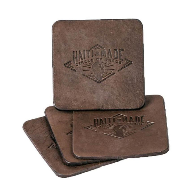 Handmade Leather Coaster Set - Gifts For Good
