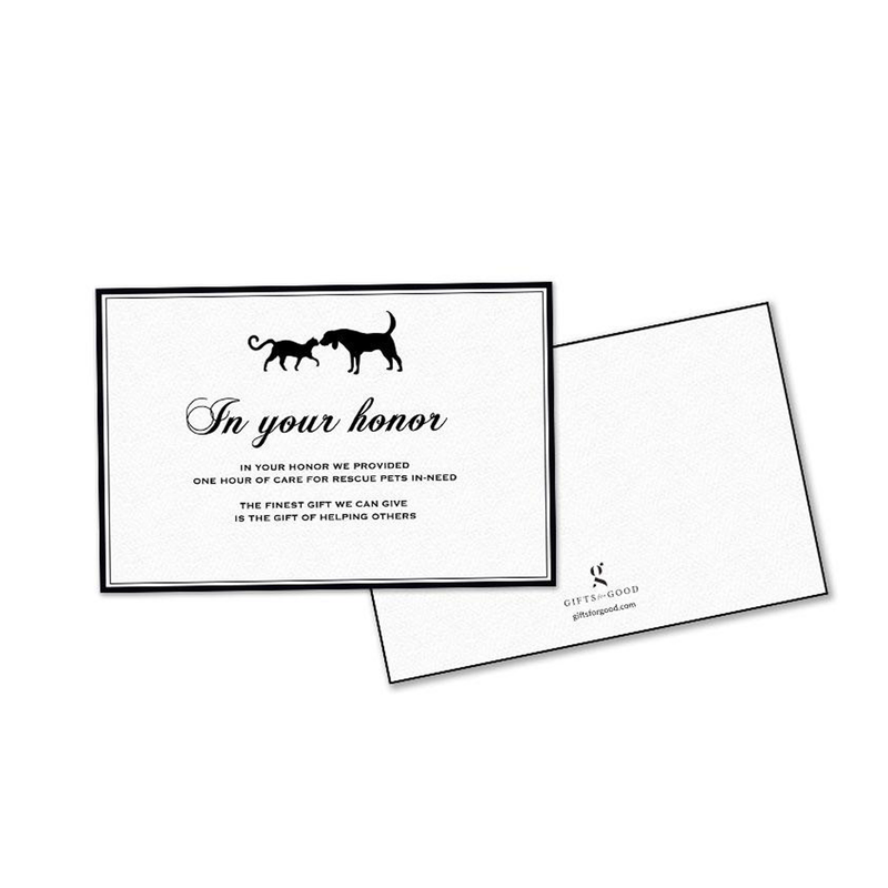 Care For A Rescue Pet Honor Card
