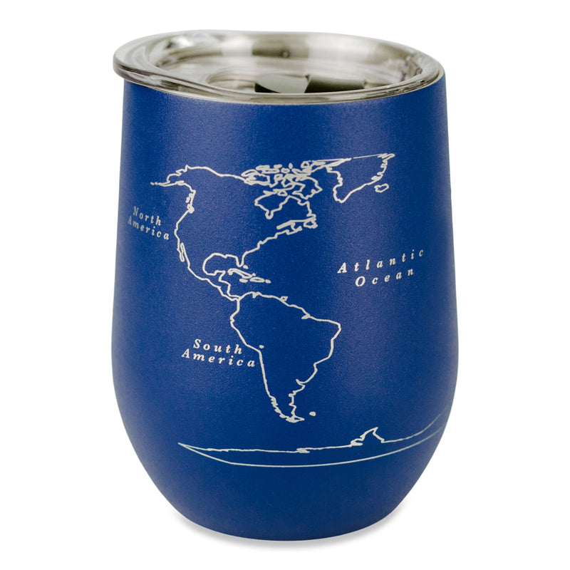 World Map 12 oz Insulated Wine Tumbler