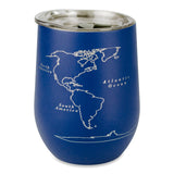 World Map 12 oz Insulated Wine Tumbler - Set of 2