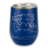 World Map 12 oz Insulated Wine Tumbler