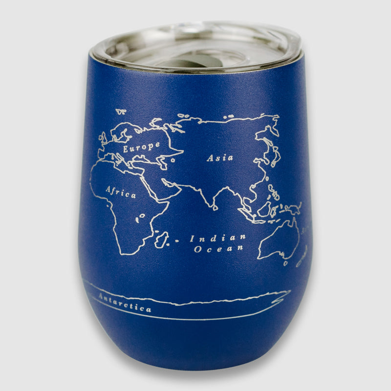 World Map 12 oz Insulated Wine Tumbler