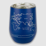 World Map 12 oz Insulated Wine Tumbler - Set of 2