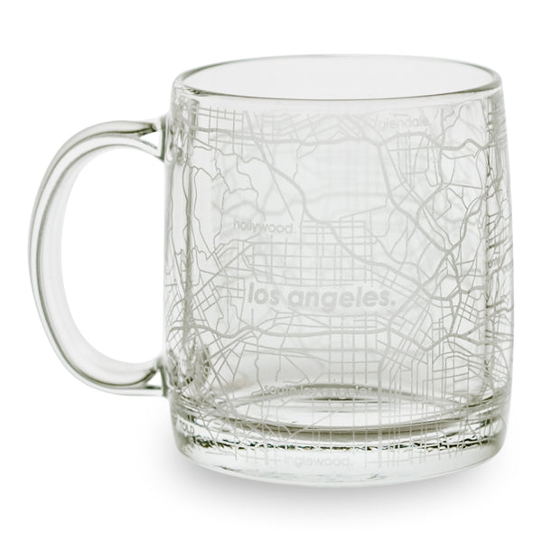 Home Town Custom Etched Map Glass Coffee Mugs