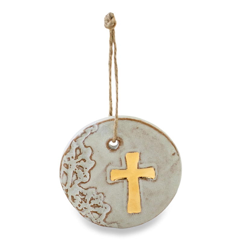 Gold Leaf Cross Ornament