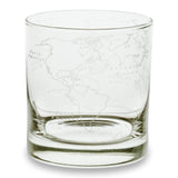 World Map Rocks Glass - Set of 2