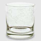 World Map Rocks Glass - Set of 2