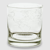 World Map Rocks Glass - Set of 4