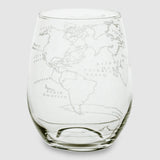 World Map Stemless Wine Glass - Set of 4