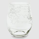 World Map Stemless Wine Glass - Set of 4