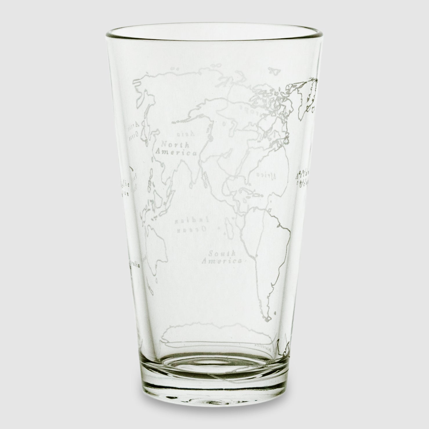 World Map Pint Glass - Set of 4