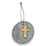 Gold Leaf Cross Ornament