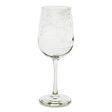 World Map Stemmed Wine Glass - Set of 4