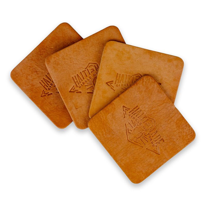 Handmade Leather Coasters Leather Coaster Set