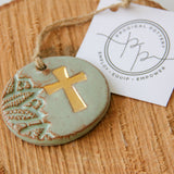Gold Leaf Cross Ornament