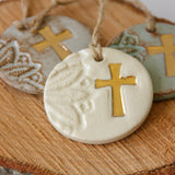 Gold Leaf Cross Ornament