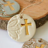 Gold Leaf Cross Ornament