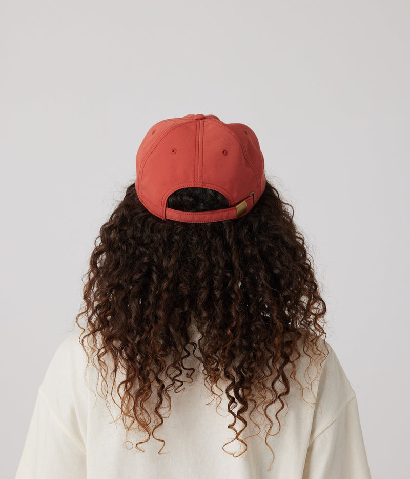 Rust hat on model (rear)