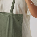 Texture of the Eco-Friendly Tote Bag, Pigment-Dyed in Army Green