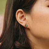 Lorena Square Turquoise Stud Earrings