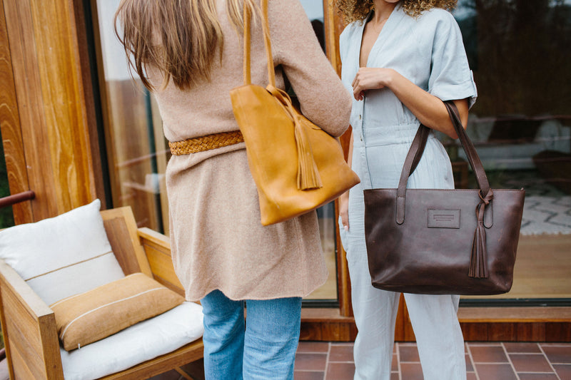 Eden Carryall in Dark Brown & Rust Brown - Premium Ethiopian Full Grain Leather