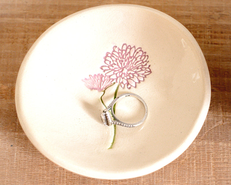 Ring dish with ring inside