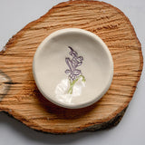 Ring dish on wooden log platter